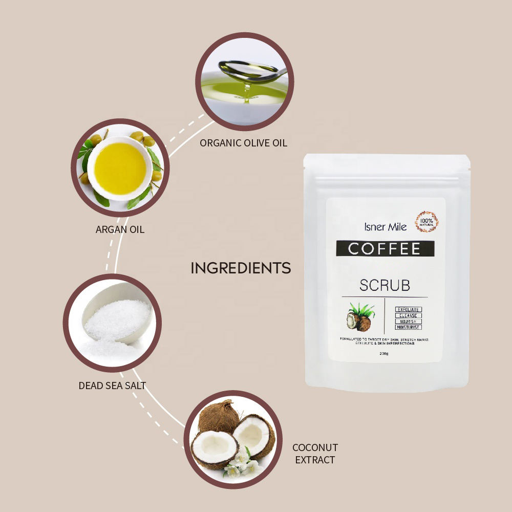 OEM ODM Private Label Skin Whitening Body Exfoliating Coconut Coffee Scrub