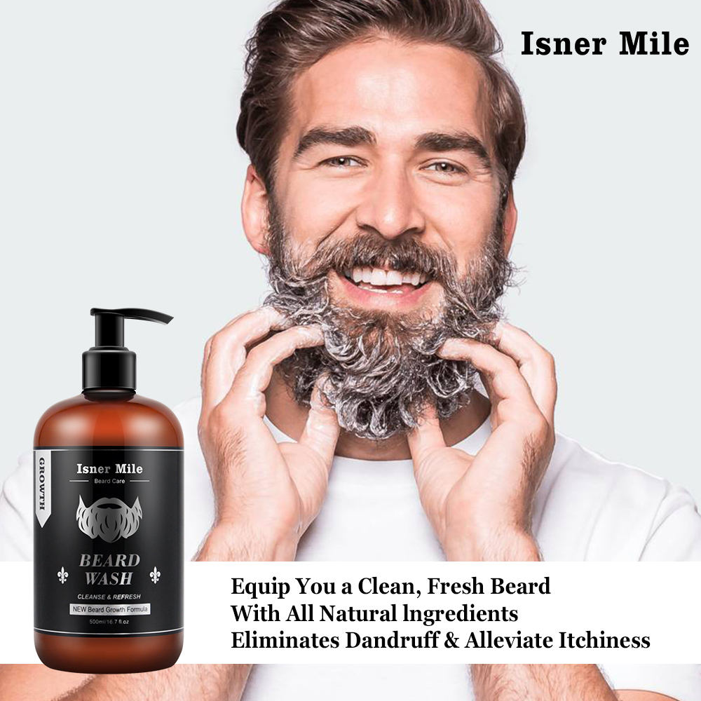 Natural private label organic deep cleansing face beard foam shampoo beard wash