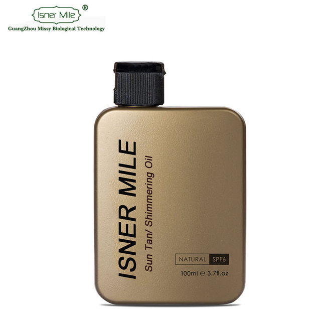 OEM Natural Shimmering Oil Dark Tanning Oil Brown Tanner Body with UV/UB SPF6