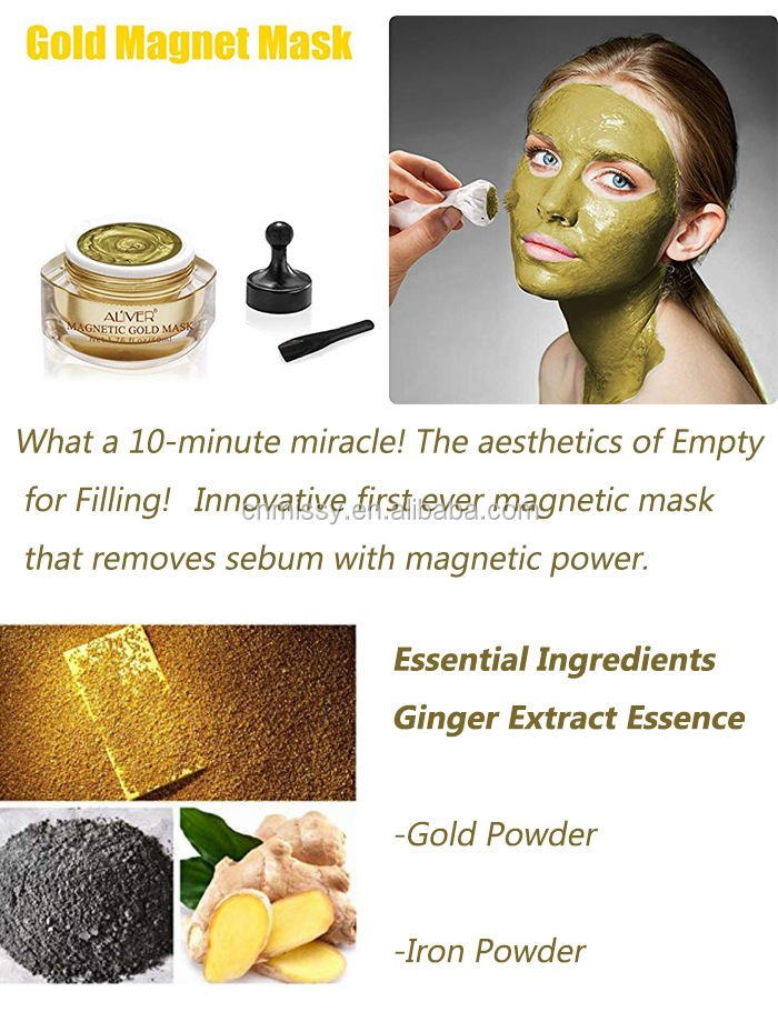 OEM Magnet Mask Gold Luster Magnetic Face Mask Mineral-Rich Anti-stress Moisturizing Anti-aging Pore Cleansing 50 ml