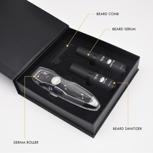 Beard Growth Kit Derma Roller Beard Growth Serum Comb Grooming Kit