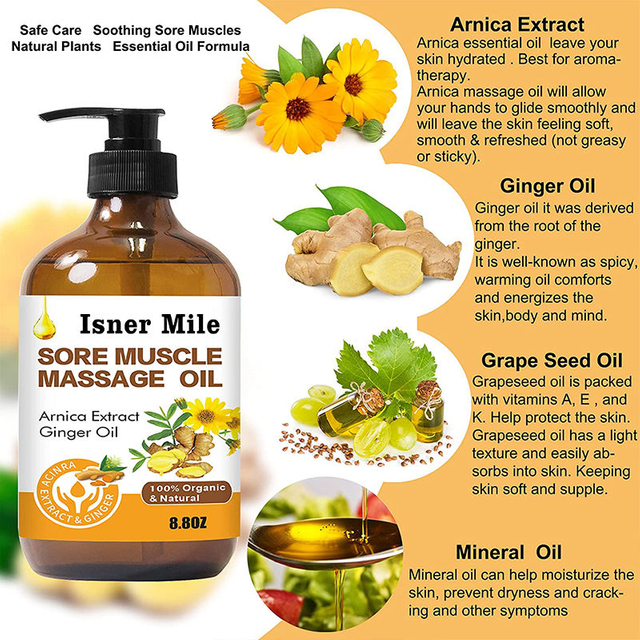 Ginger Oil Warming Relaxing Essential Oils Spa Sore Muscle Massage Body Oil