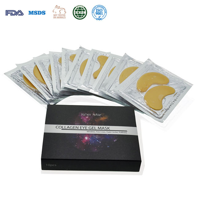 [MISSY] OEM/ODM Private Label 10pairs/Box Collagen Eye Gel Mask 24K Gold Crystal Eye Careb Gel Patch Mask