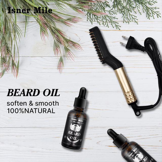 Organic Scented Beard Hair Straightener Comb Growth Kit Beard Oil
