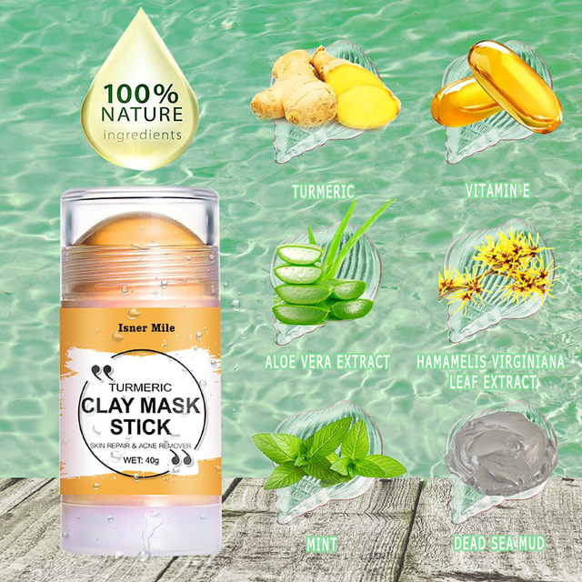 Deep Clean Pore Moisturizes Turmeric Mud Mask Purifying Facial Clay Sticks Mask