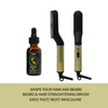 ZPM Men Hair Styler Beard Care Set Straightener Brush Comb Beard Oil Kit