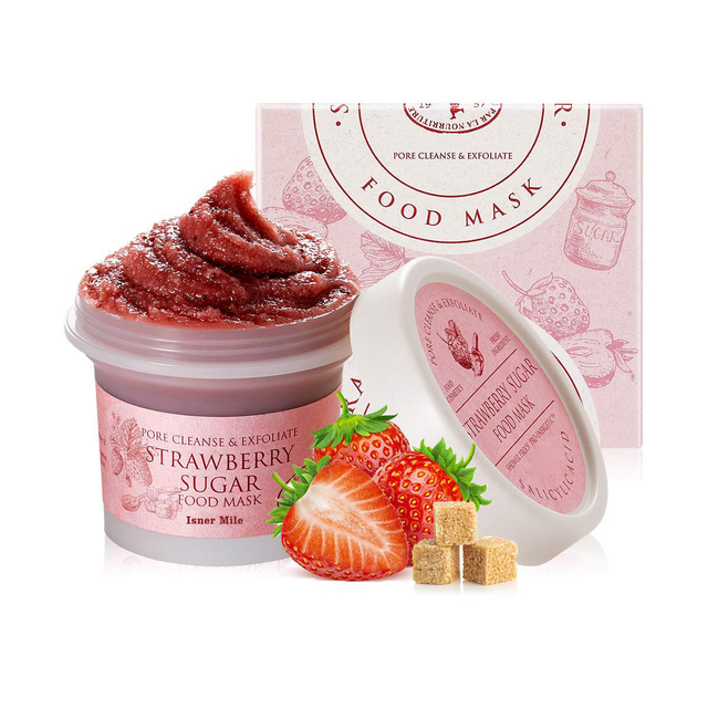 Facial Pore Cleanser Hydrating Nourishing Body Skin Strawberry Sugar Mud Food Mask