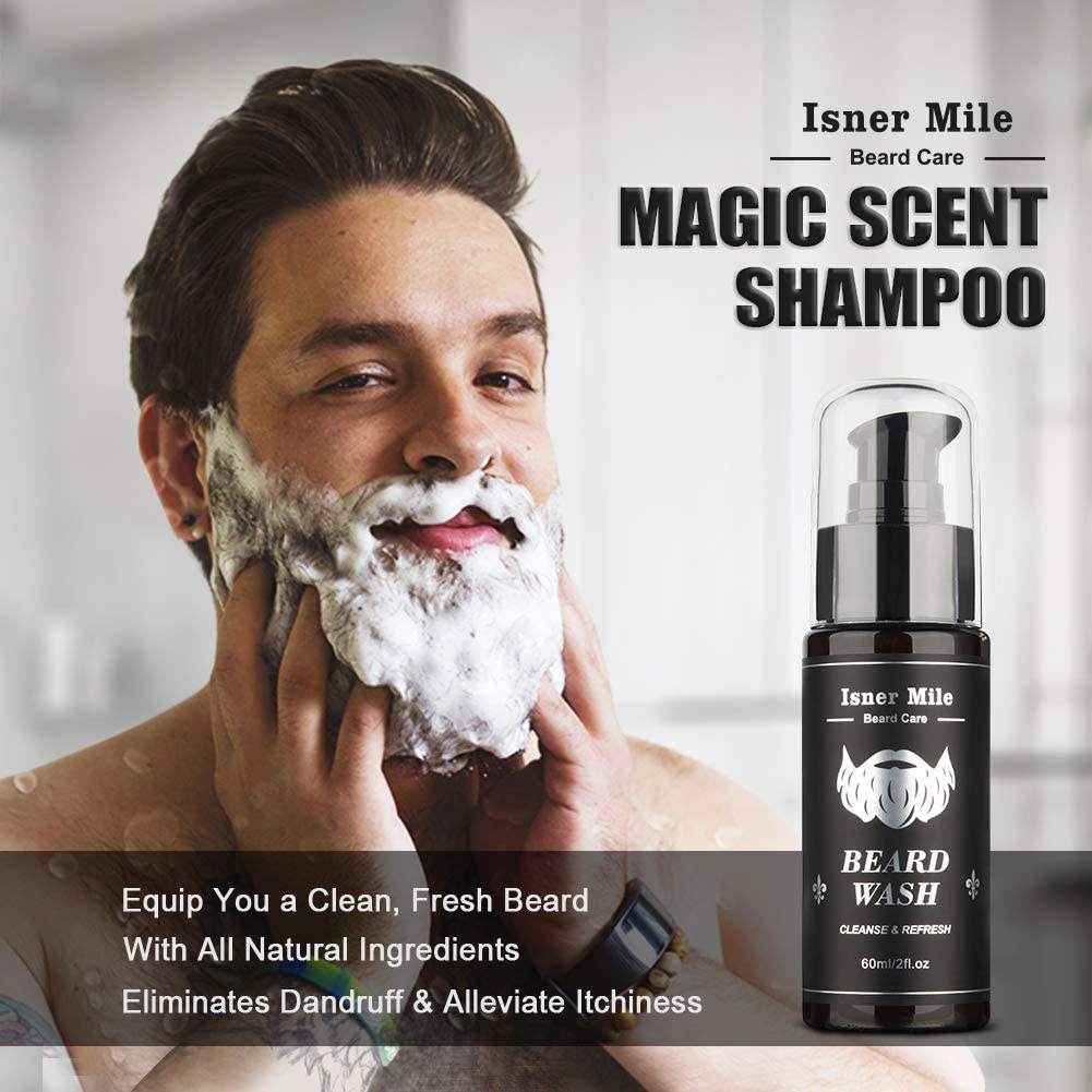 Mens Organic Beard Growth Oil Balm Set Beard Grooming kit