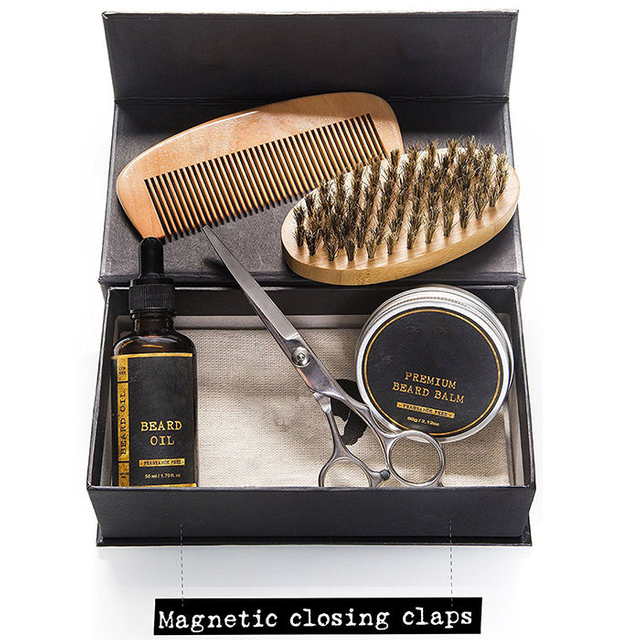 Isner Mile OEM/ODM Private Label Men Grooming Trimming Shaping Tool Set Beard Care Growth Kit