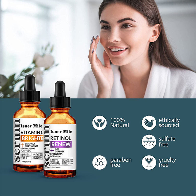 Whitening Vegan Anti Aging Serum 30ml Vitamin C Hyaluronic Acid Serum