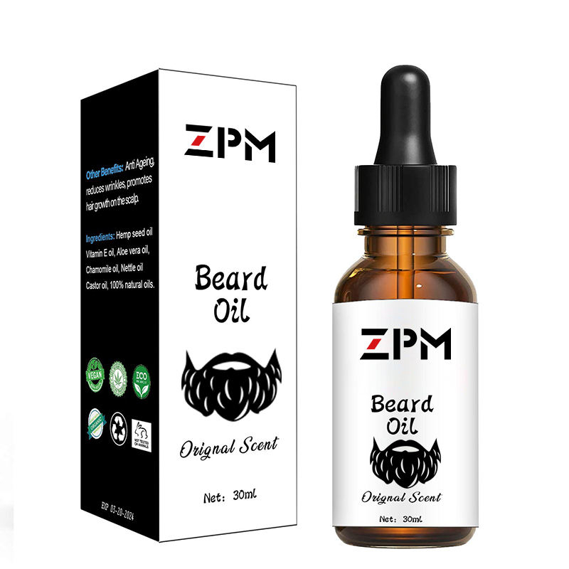 Custom logo 100% natural sandalwood scent beard oil for mens beard growth oil