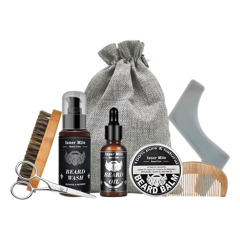 Menl Beard Grooming Trimming Tool Complete Wash Gift Set Beard Care Growth Kit