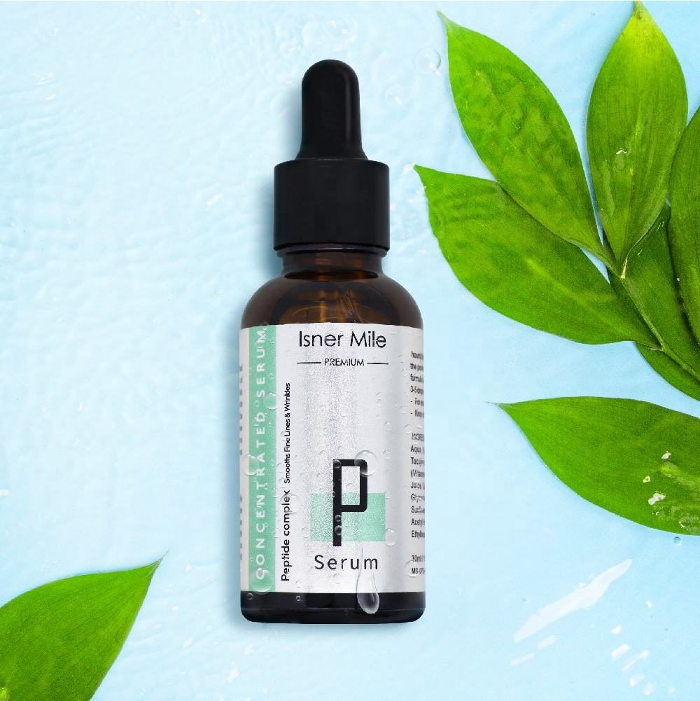 Isner Mile OEM/ODM Wrinkle Moisturizing Whitening Serum Hyaluronic Acid Collagen Anti-Aging Peptides Serum For Face