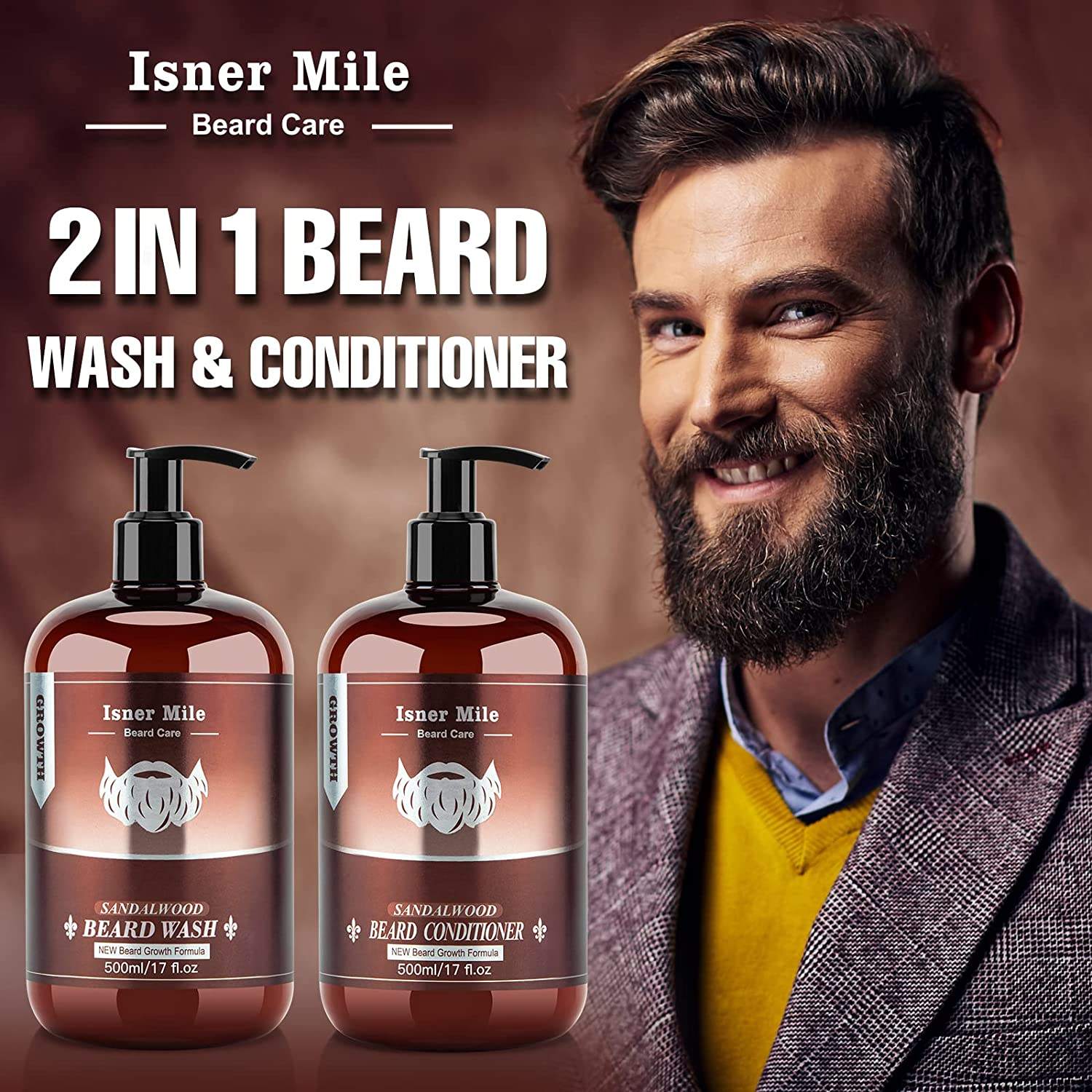 Natural Beard Shampoo and Conditioner Organic Beard Growth Kit Professional Beard Care With Essential Oil Skincare